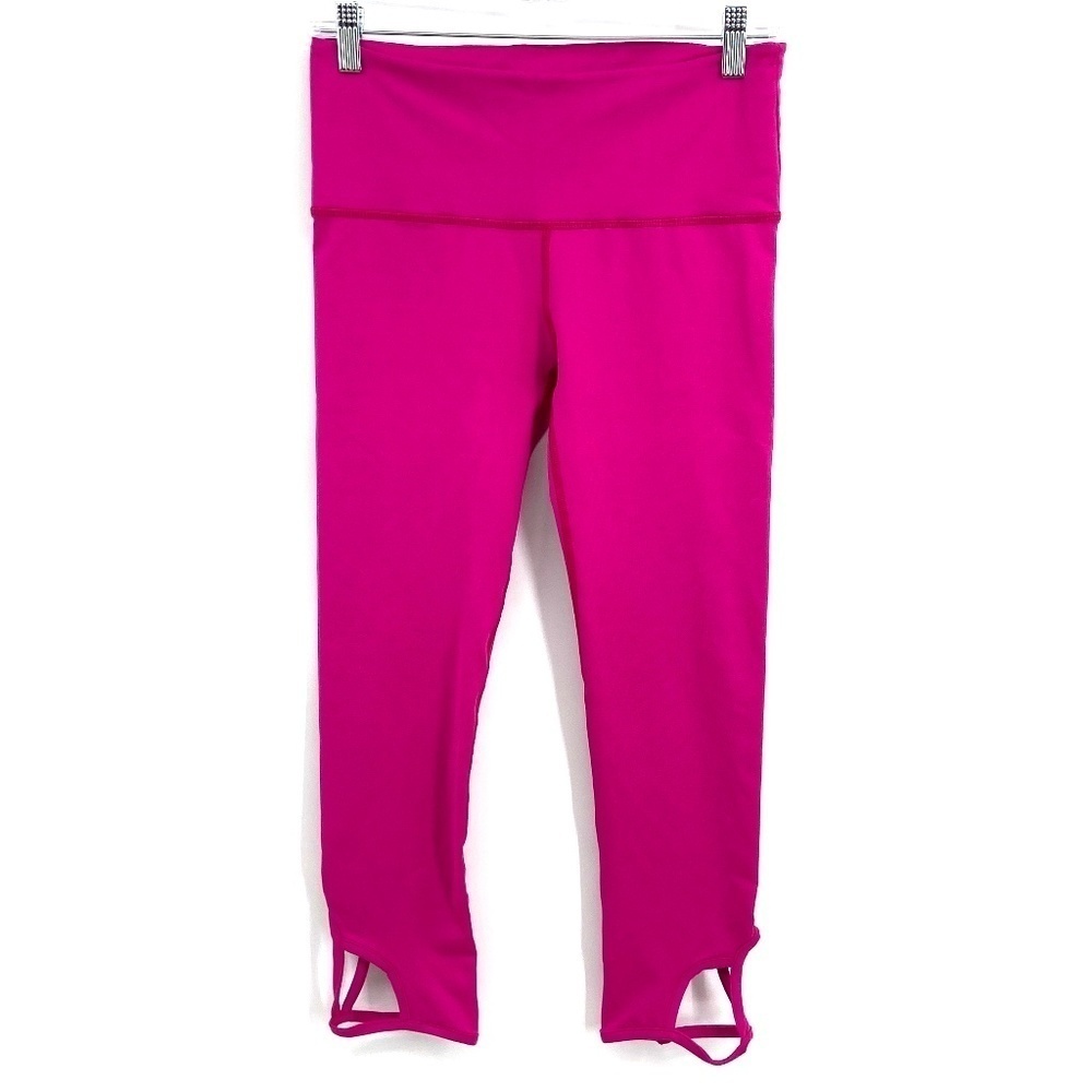 GURU ACTIVE Hot Pink Ankle Cut Out Workout Stretch Leggings Size Medium